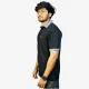 Men's Solid Black Polo T-Shirt with Grey Collar | Premium Cotton Regular Fit